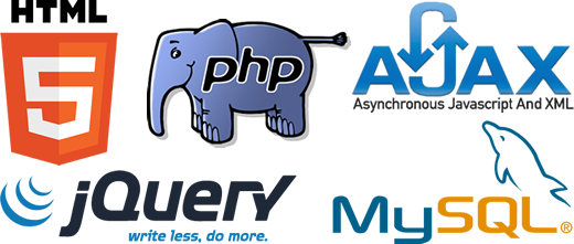 PHP, MySQL, HTML, CSS, JavaScript, JQuery, Ajax, JSON